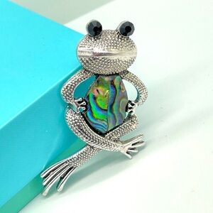 Natural Abalone Frog Brooch Natural Color Abalone Frog Pin Frog Pendant